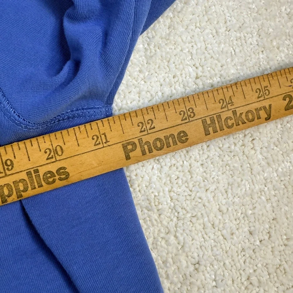 Copper & Oak Supply Mens Long‎ Sleeve Henley Shirt Blue Size L Distressed Edges